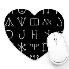 Heinrich Cornelius Agrippa Of Occult Philosophy 1651 Malachim Alphabet Collected Inverted Square Heart Mousepads by WetdryvacsLair