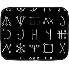 Heinrich Cornelius Agrippa Of Occult Philosophy 1651 Malachim Alphabet Collected Inverted Square Fleece Blanket (mini) by WetdryvacsLair