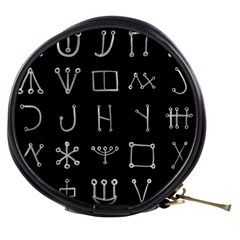 Heinrich Cornelius Agrippa Of Occult Philosophy 1651 Malachim Alphabet Collected Inverted Square Mini Makeup Bag by WetdryvacsLair