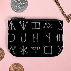 Heinrich Cornelius Agrippa Of Occult Philosophy 1651 Malachim Alphabet Collected Inverted Square Mini Coin Purse by WetdryvacsLair