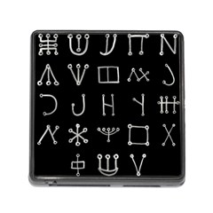 Heinrich Cornelius Agrippa Of Occult Philosophy 1651 Malachim Alphabet Collected Inverted Square Memory Card Reader (square 5 Slot) by WetdryvacsLair