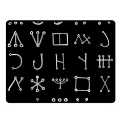 Heinrich Cornelius Agrippa Of Occult Philosophy 1651 Malachim Alphabet Collected Inverted Square Double Sided Fleece Blanket (small)  by WetdryvacsLair