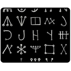 Heinrich Cornelius Agrippa Of Occult Philosophy 1651 Malachim Alphabet Collected Inverted Square Double Sided Fleece Blanket (medium)  by WetdryvacsLair