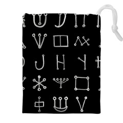 Heinrich Cornelius Agrippa Of Occult Philosophy 1651 Malachim Alphabet Collected Inverted Square Drawstring Pouch (5xl) by WetdryvacsLair