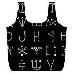 Heinrich Cornelius Agrippa Of Occult Philosophy 1651 Malachim Alphabet Collected Inverted Square Full Print Recycle Bag (xxxl) by WetdryvacsLair