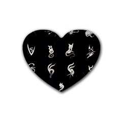 Katzen Cats Rubber Coaster (heart)  by WetdryvacsLair