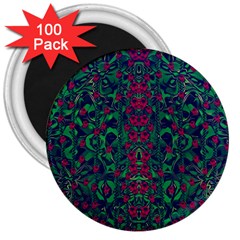 Tree Flower Paradise Of Inner Peace And Calm Pop-art 3  Magnets (100 Pack) by pepitasart