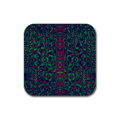 Tree Flower Paradise Of Inner Peace And Calm Pop-art Rubber Square Coaster (4 Pack)  by pepitasart