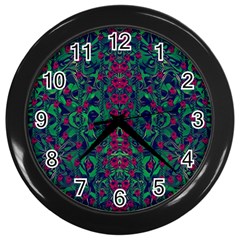 Tree Flower Paradise Of Inner Peace And Calm Pop-art Wall Clock (black) by pepitasart