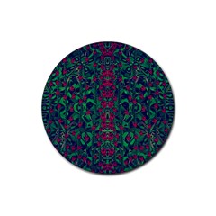 Tree Flower Paradise Of Inner Peace And Calm Pop-art Rubber Coaster (round)  by pepitasart