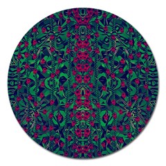 Tree Flower Paradise Of Inner Peace And Calm Pop-art Magnet 5  (round) by pepitasart