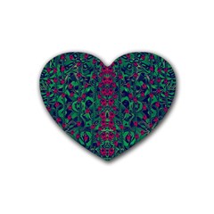 Tree Flower Paradise Of Inner Peace And Calm Pop-art Rubber Coaster (heart)  by pepitasart