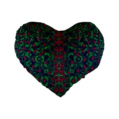 Tree Flower Paradise Of Inner Peace And Calm Pop-art Standard 16  Premium Heart Shape Cushions by pepitasart