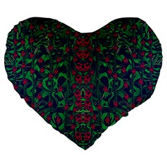 Tree Flower Paradise Of Inner Peace And Calm Pop-art Large 19  Premium Flano Heart Shape Cushions by pepitasart