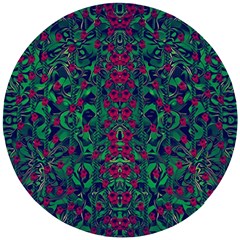 Tree Flower Paradise Of Inner Peace And Calm Pop-art Wooden Puzzle Round by pepitasart