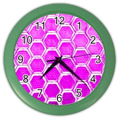 Hexagon Windows Color Wall Clock by essentialimage