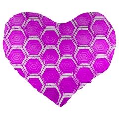 Hexagon Windows Large 19  Premium Heart Shape Cushions by essentialimage