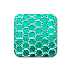 Hexagon Windows Rubber Coaster (square)  by essentialimage