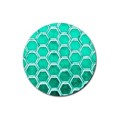 Hexagon Windows Rubber Coaster (round)  by essentialimage