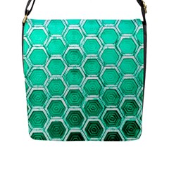 Hexagon Windows Flap Closure Messenger Bag (l) by essentialimage