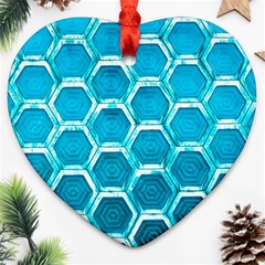 Hexagon Windows Heart Ornament (two Sides)