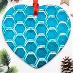 Hexagon Windows Heart Ornament (Two Sides) Front