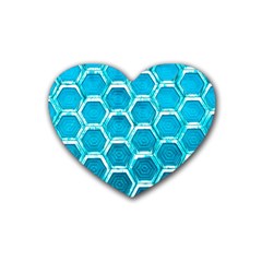 Hexagon Windows Rubber Coaster (heart)  by essentialimage