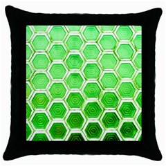 Hexagon Windows Throw Pillow Case (black) by essentialimage