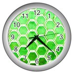 Hexagon Windows Wall Clock (Silver) Front