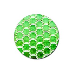 Hexagon Windows Rubber Round Coaster (4 Pack)  by essentialimage