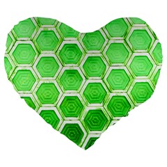 Hexagon Windows Large 19  Premium Flano Heart Shape Cushions by essentialimage