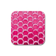 Hexagon Windows Rubber Square Coaster (4 Pack)  by essentialimage