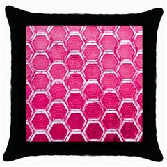 Hexagon Windows Throw Pillow Case (black) by essentialimage