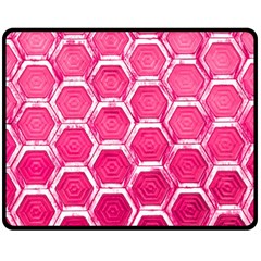 Hexagon Windows Double Sided Fleece Blanket (medium)  by essentialimage