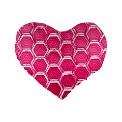 Hexagon Windows Standard 16  Premium Flano Heart Shape Cushions by essentialimage