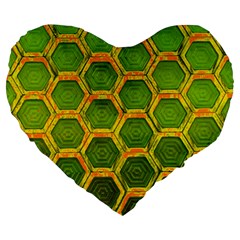 Hexagon Windows Large 19  Premium Heart Shape Cushions by essentialimage