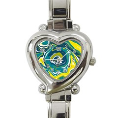 Vector Vivid Marble Pattern 14 Heart Italian Charm Watch by goljakoff