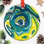 Vector Vivid Marble Pattern 14 Round Ornament (Two Sides) Front