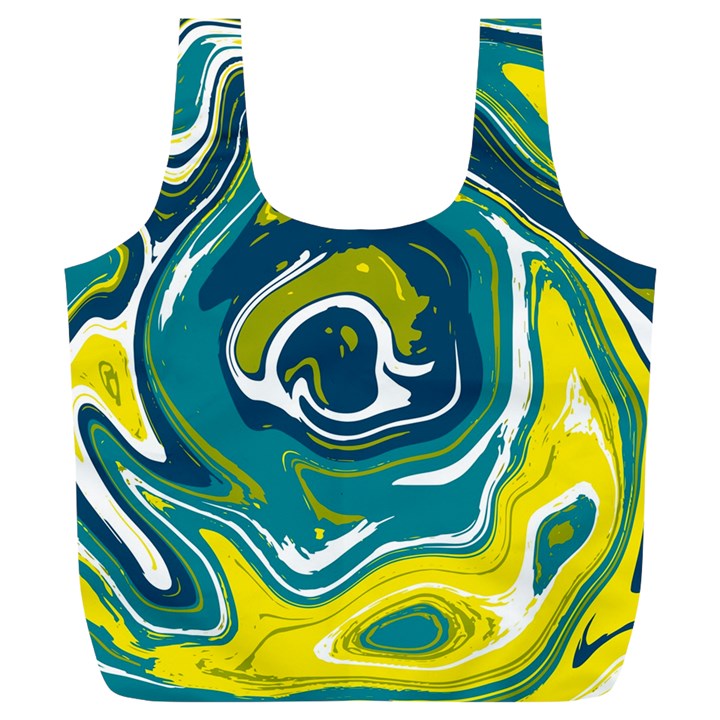 Vector Vivid Marble Pattern 14 Full Print Recycle Bag (XL)