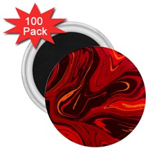 Red Vivid Marble Pattern 2 25  Magnets (100 Pack) 