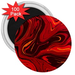 Red Vivid Marble Pattern 3  Magnets (100 Pack) by goljakoff