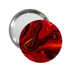 Red Vivid Marble Pattern 2 25  Handbag Mirrors by goljakoff