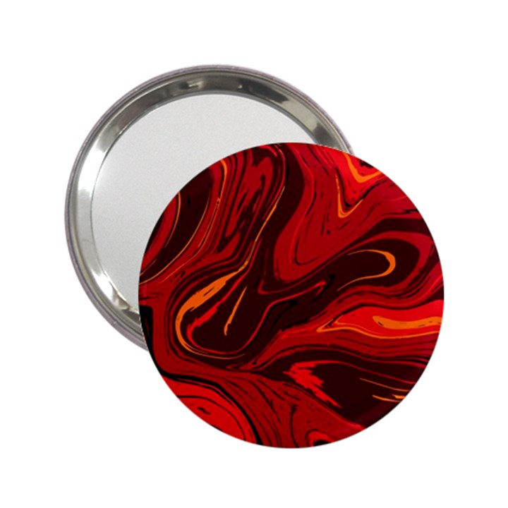 Red Vivid Marble Pattern 2.25  Handbag Mirrors