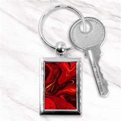 Red Vivid Marble Pattern Key Chain (rectangle) by goljakoff