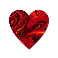 Red Vivid Marble Pattern Heart Magnet by goljakoff