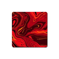 Red Vivid Marble Pattern Square Magnet by goljakoff