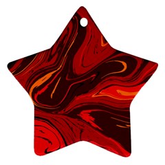 Red Vivid Marble Pattern Star Ornament (two Sides) by goljakoff