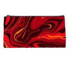 Red Vivid Marble Pattern Pencil Case by goljakoff