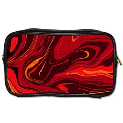 Red Vivid Marble Pattern Toiletries Bag (two Sides) by goljakoff