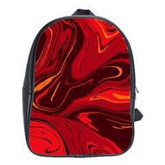 Red Vivid Marble Pattern School Bag (xl) by goljakoff